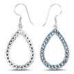 4.32 Carat Genuine London Blue Topaz .925 Sterling Silver Earrings