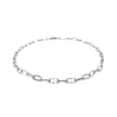 14k White Gold Anklet with Fancy Hammered Oval Links