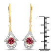 1.20 Carat Genuine Pink Tourmaline .925 Sterling Silver Earrings