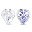 2.97 Carat Genuine Tanzanite & White Topaz .925 Sterling Silver Earrings