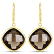 21.40 Carat Genuine Smoky Quartz .925 Sterling Silver Earrings