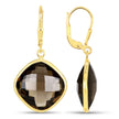 21.40 Carat Genuine Smoky Quartz .925 Sterling Silver Earrings