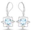 5.30 Carat Genuine Swiss Blue Topaz .925 Sterling Silver Earrings