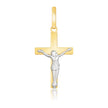 14k Two Tone Gold Crucifix Motif Pendant