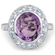 4.77 Carat Genuine Amethyst and Blue Topaz .925 Sterling Silver Ring