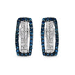 0.51 Carat Genuine Blue Diamond & White Diamond .925 Sterling Silver Earrings