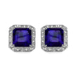 9.40 Carat Genuine Amethyst and White Diamond .925 Sterling Silver Earrings