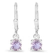 1.00 Carat Genuine Pink Amethyst .925 Sterling Silver Earrings