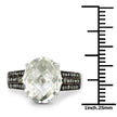 4.41 Carat Genuine Green Amethyst and Green Diamond .925 Sterling Silver Ring
