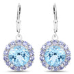 9.96 Carat Genuine Blue Topaz and Tanzanite .925 Sterling Silver Earrings