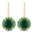 8.54 Carat Dyed Emerald and Emerald .925 Sterling Silver Earrings
