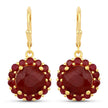 11.37 Carat Dyed Ruby and Ruby .925 Sterling Silver Earrings