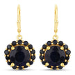 11.37 Carat Dyed Sapphire and Blue Sapphire .925 Sterling Silver Earrings