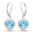 4.20 Carat Genuine Swiss Blue Topaz .925 Sterling Silver Earrings