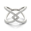 14k White Gold Fancy Entwined Design Diamond Ring (1/2 cttw)