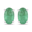 0.38 Carat Genuine Zambian Emerald 10K White Gold Earrings