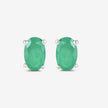 0.38 Carat Genuine Zambian Emerald 10K White Gold Earrings