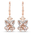 18K Rose Gold Plated 1.88 Carat Genuine Morganite .925 Sterling Silver Earrings