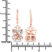 18K Rose Gold Plated 1.88 Carat Genuine Morganite .925 Sterling Silver Earrings