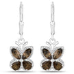 2.20 Carat Genuine Smoky Quartz .925 Sterling Silver Earrings