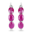 1.81 Carat Genuine Ruby and White Diamond .925 Sterling Silver Earrings