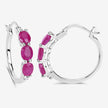 1.81 Carat Genuine Ruby and White Diamond .925 Sterling Silver Earrings