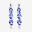 1.99 Carat Genuine Tanzanite and White Diamond .925 Sterling Silver Earrings