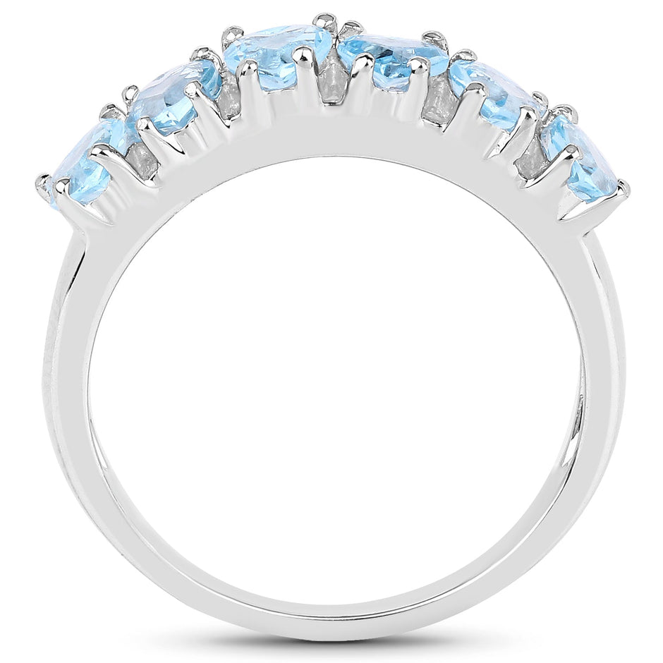 1.68 Carat Genuine Swiss Blue Topaz .925 Sterling Silver Ring