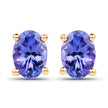 1.24 Carat Genuine Tanzanite 14K Yellow Gold Earrings