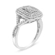 .925 Sterling Silver 1/2 Cttw Round-Cut Diamond Cluster Cushion Ring (I-J , I1-I2) - Size 7