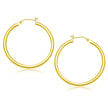 10k Yellow Gold Polished Hoop Earrings (40 mm)