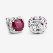 6.12 Carat Dyed Ruby, Ruby and White Topaz .925 Sterling Silver Earrings
