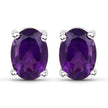 1.60 Carat Genuine Amethyst .925 Sterling Silver Earrings