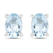 1.20 Carat Genuine Aquamarine .925 Sterling Silver Earrings