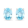 2.40 Carat Genuine Blue Zircon .925 Sterling Silver Earrings