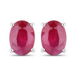 1.70 Carat Genuine Ruby 14K White Gold Earrings