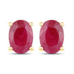 1.70 Carat Genuine Ruby 14K Yellow Gold Earrings