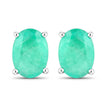 1.44 Carat Genuine Zambian Emerald 14K White Gold Earrings