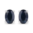 0.96 Carat Genuine Blue Sapphire 10K White Gold Earrings