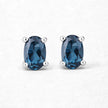1.08 Carat Genuine London Blue Topaz .925 Sterling Silver Earrings