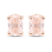 18K Rose Gold Plated 0.80 Carat Genuine Morganite .925 Sterling Silver Earrings