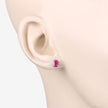 1.04 Carat Genuine Ruby 10K White Gold Earrings