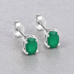 0.88 Carat Genuine Zambian Emerald 10K White Gold Earrings