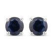 1.30 Carat Genuine Blue Sapphire 10K White Gold Earrings