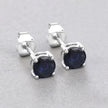 1.30 Carat Genuine Blue Sapphire 10K White Gold Earrings