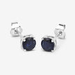 1.30 Carat Genuine Blue Sapphire 10K White Gold Earrings