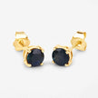 1.30 Carat Genuine Blue Sapphire 10K Yellow Gold Earrings