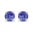 0.46 Carat Genuine Tanzanite .925 Sterling Silver Earrings