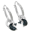 0.54 Carat Genuine Blue Diamond and White Diamond .925 Sterling Silver Earrings