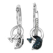 0.54 Carat Genuine Blue Diamond and White Diamond .925 Sterling Silver Earrings